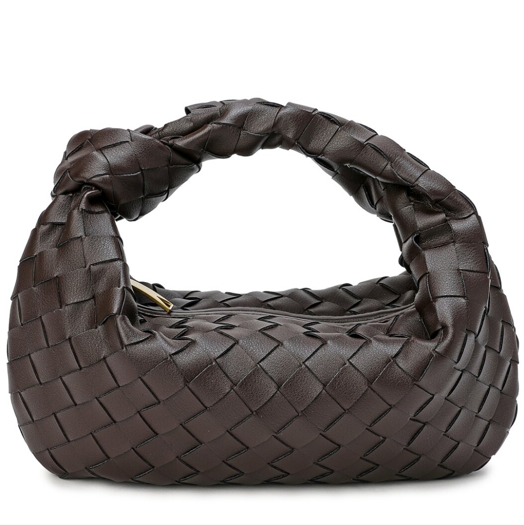 Woven Leather Pouch Bag